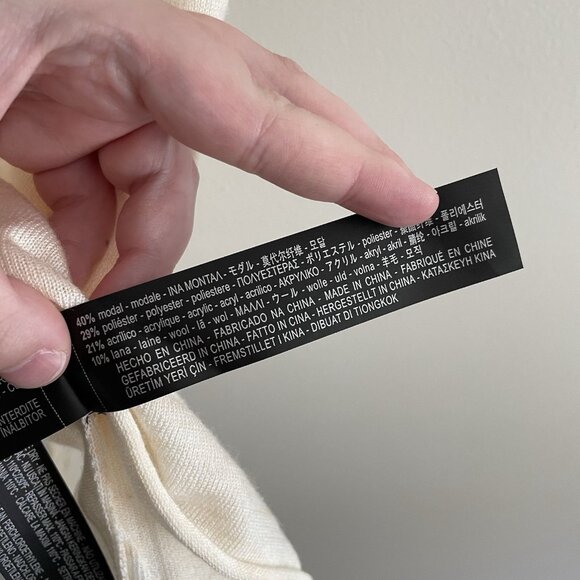 Zara Knit Women M Beige Wool Blend Sheer Lightweight Short Sleeve Sweater NWT - Picture 10 of 11